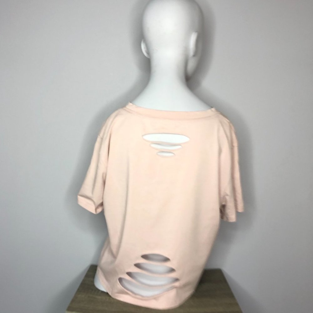 Pink Ripped Crop Top - Picture 2 of 4